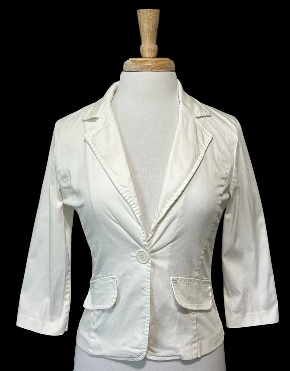 Spring Street Vintage 90s Y2K White Blazer Jacket Shrug Clean Girl size S/M
